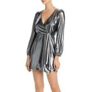 French‎ Connection Drapped Metallic Mini Dress Sz 6